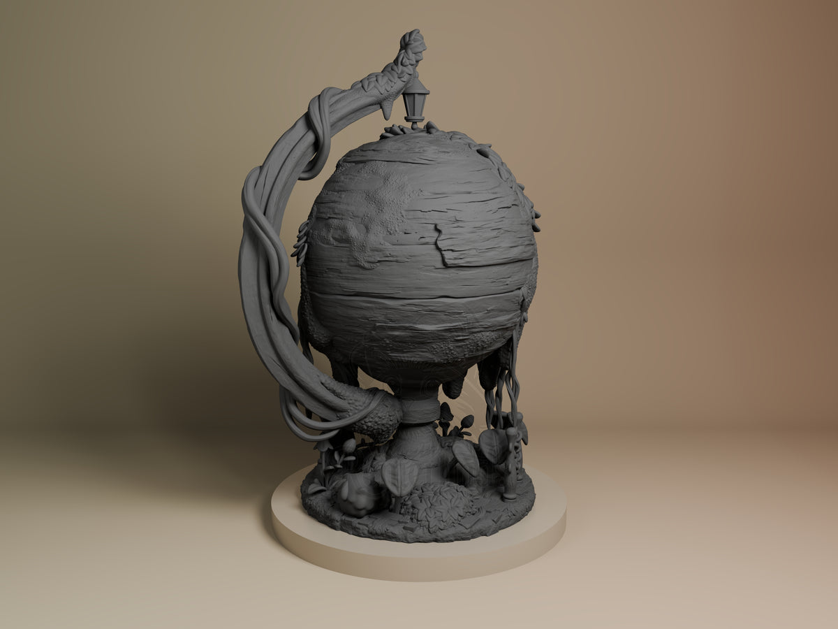 Hornet from Hollow Knight is an unpainted resin figure viewed from the left rear on a sculpted base.