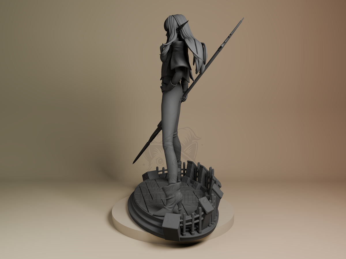 Angled Hulkenberg from Metaphor: ReFantazio is an unpainted resin figure with spear and sculpted base.
