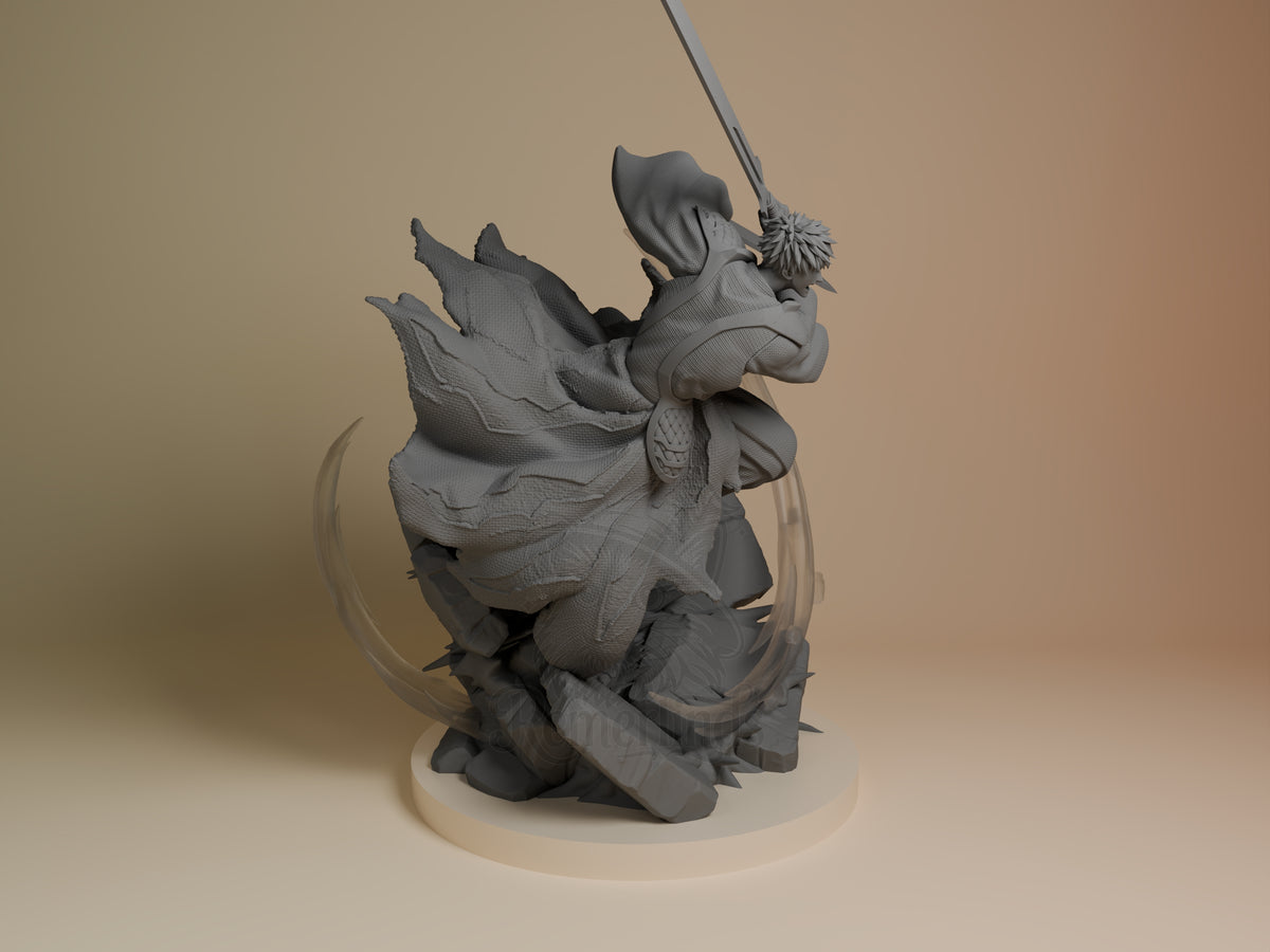 Right side angle highlighting notable pose or armor/prop feature.
