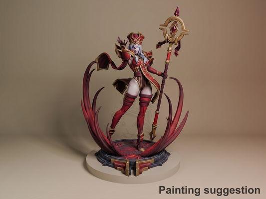 Inquisitor Whitemane World of War Realms 3D printed resin figure by Nomnom, colored view.