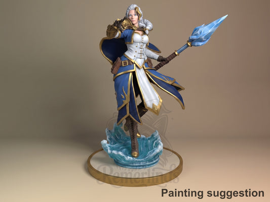 Coastal Archmage World of War Realms 3D printed resin figure by Nomnom, colored view.