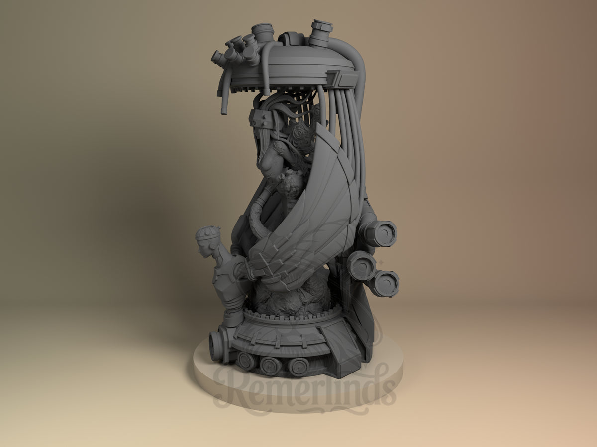 Jenova Final Fable 3D printed resin figure by Nomnom, angled view showing dimensional details.