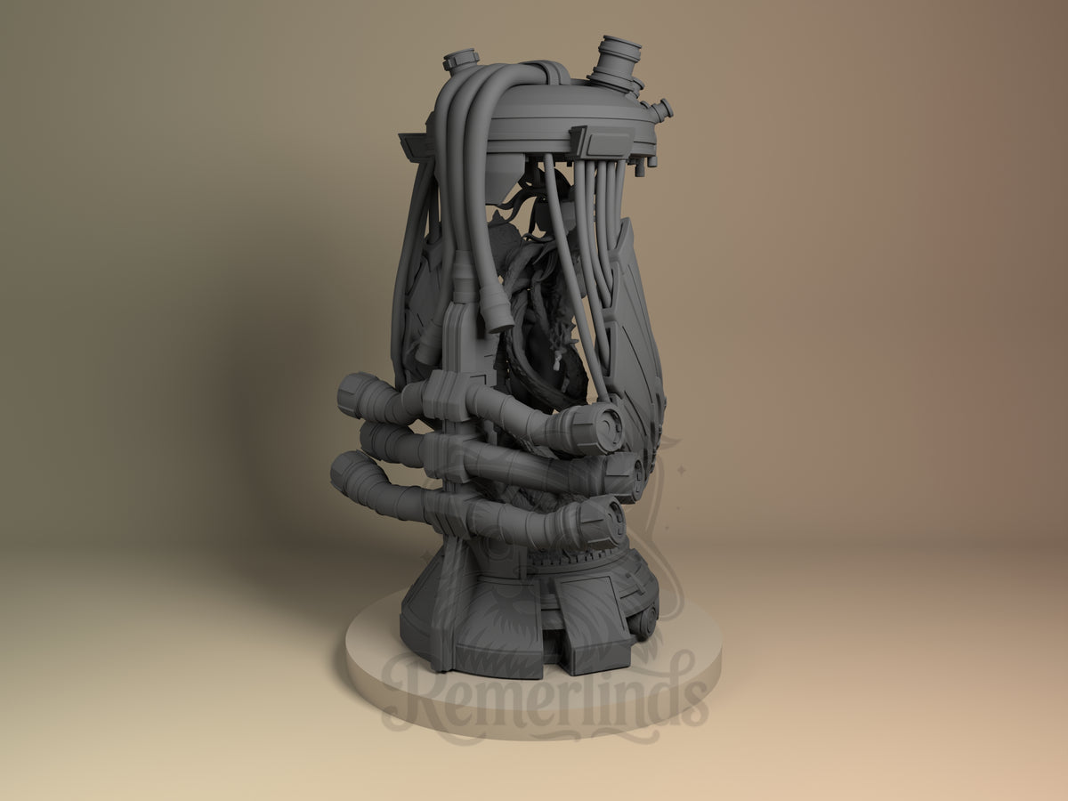 Rear view showing cloak, back armor, or base sculpt detail.