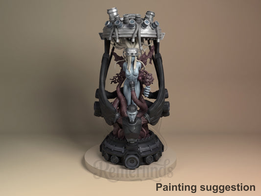 Painted resin figure of Jenova from Final Fantasy, front-facing with cables and sculpted base.