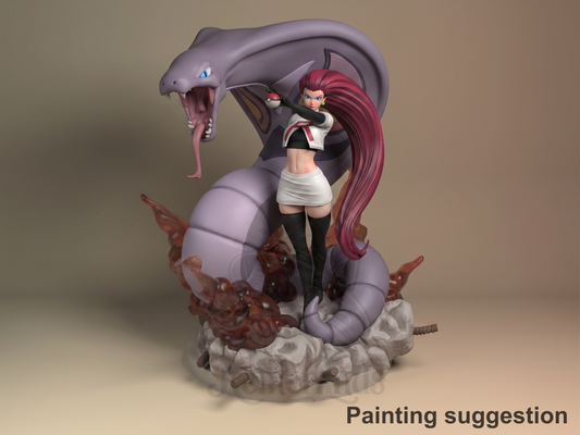 Jessie Pocket Specters 3D printed resin figure by Nomnom, colored view.