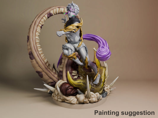 Witch's Black Cat Mystical Adventures 3D printed resin figure by Nomnom, colored view.
