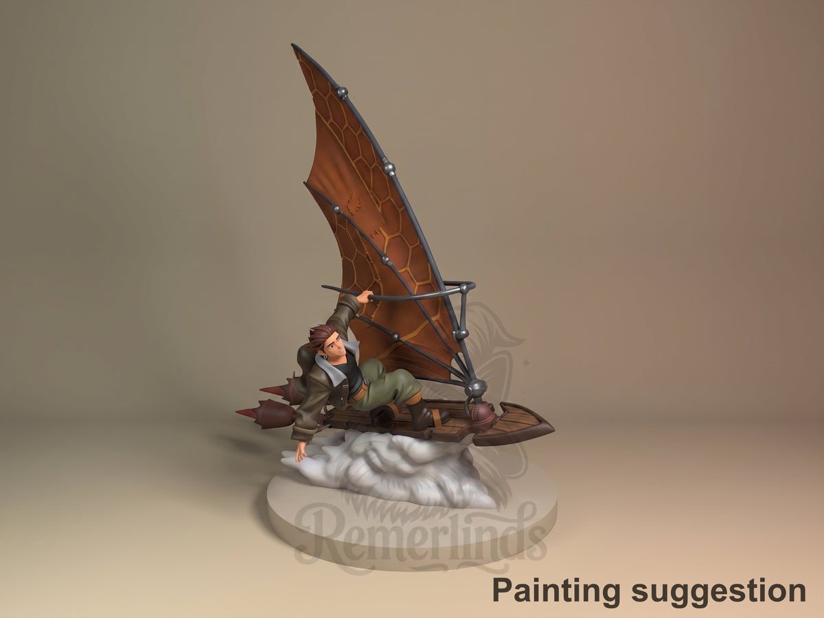 Jem Hawke Cosmic Treasure Odyssey 3D printed resin figure by Nomnom, colored view.