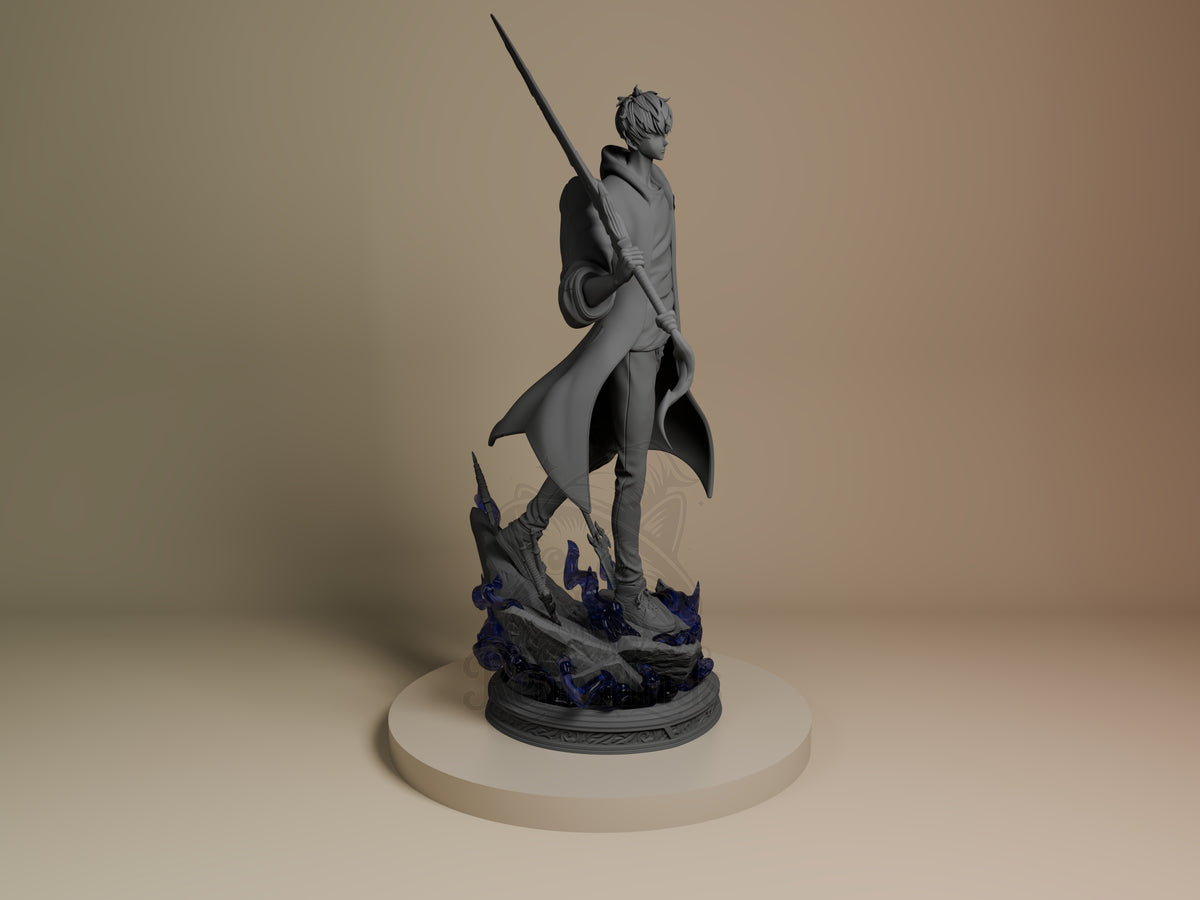 Right side angle highlighting notable pose or armor/prop feature.