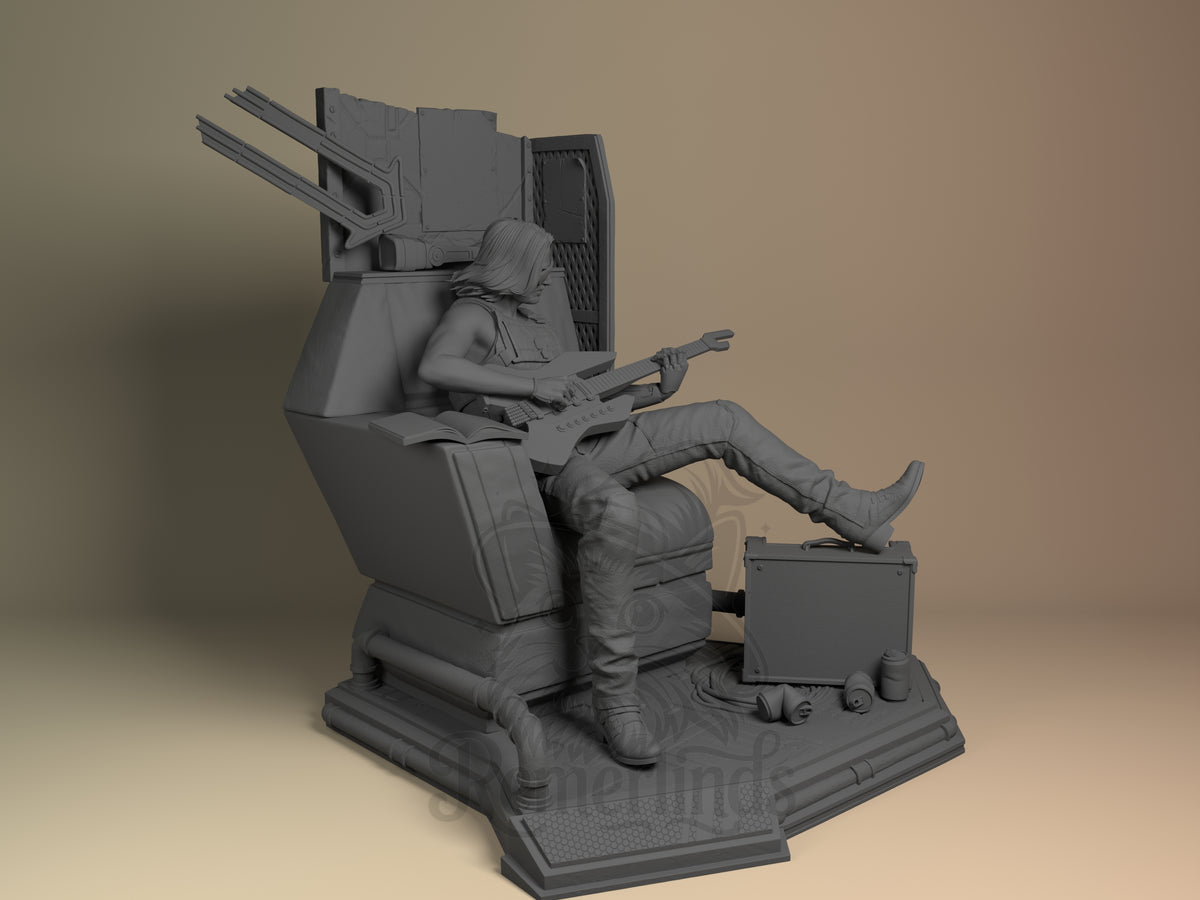Right side angle highlighting notable pose or armor/prop feature.