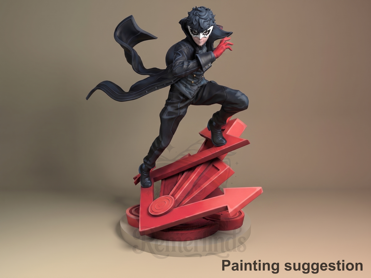 masked phantom thief Phantom Heist 5 3D printed resin figure by Nomnom, colored view.