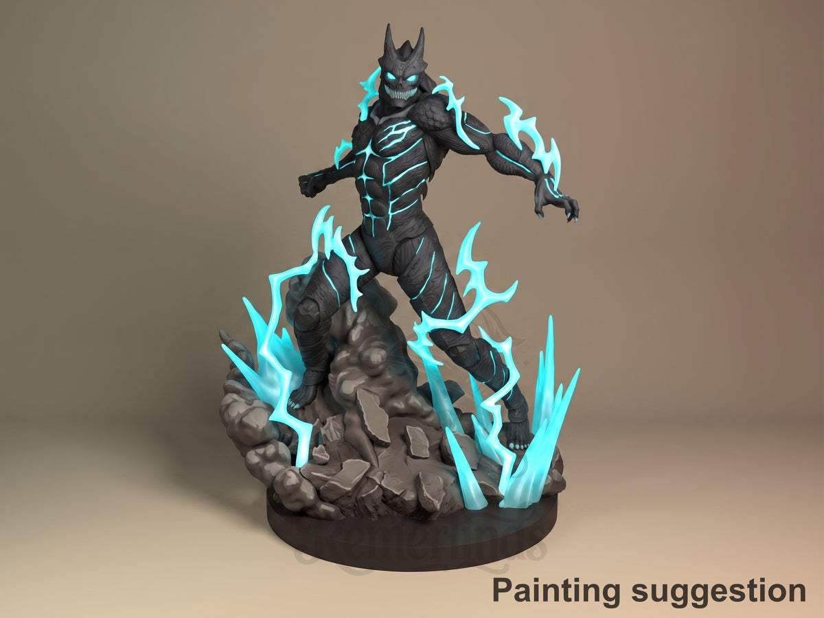 Number Eight Colossus Titan Monsters 3D printed resin figure by Nomnom, colored view.