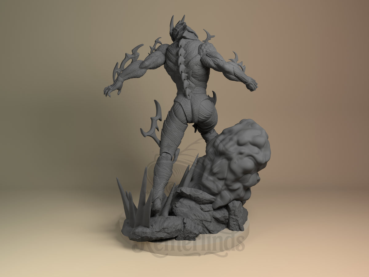 Left side angle showing gesture, weapon, or outfit detail.