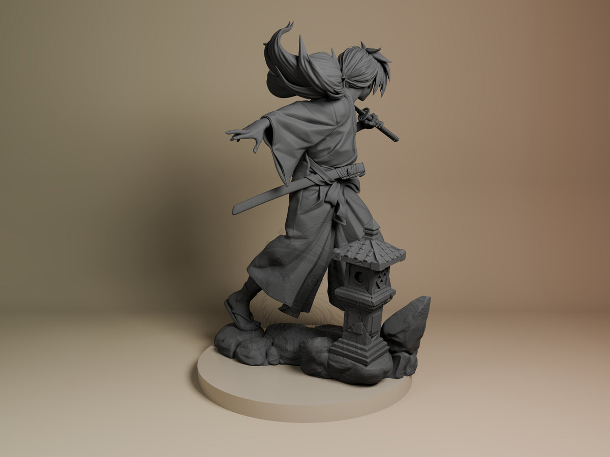 Rear view showing cloak, back armor, or base sculpt detail.