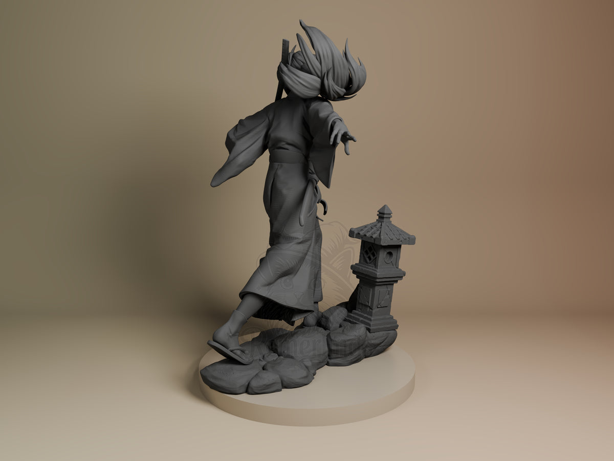 Left side angle showing gesture, weapon, or outfit detail.
