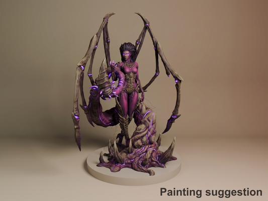 Space Queen Starforge Saga 3D printed resin figure by Nomnom, colored view.