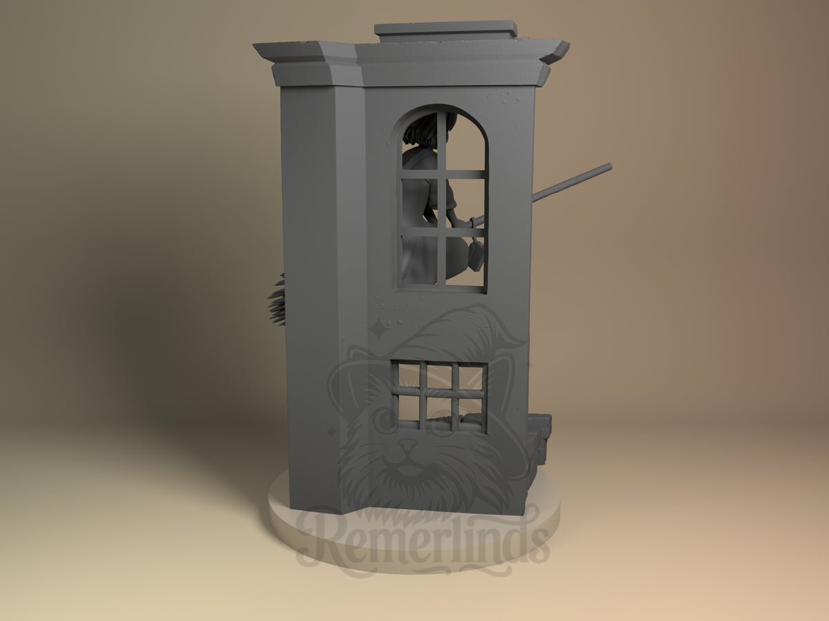 Rear view showing cloak, back armor, or base sculpt detail.