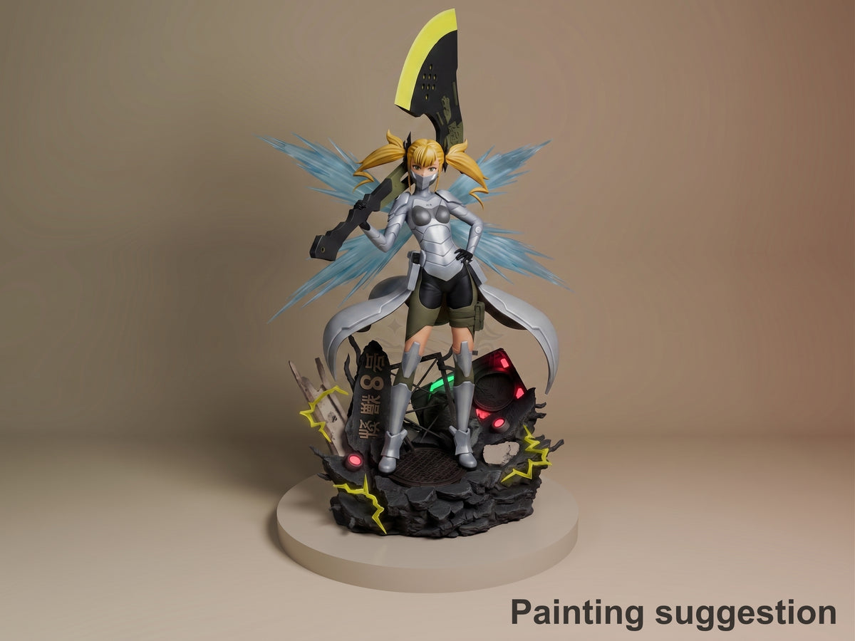 Stone Titan Titan Monsters 3D printed resin figure by myAnimate, colored view.