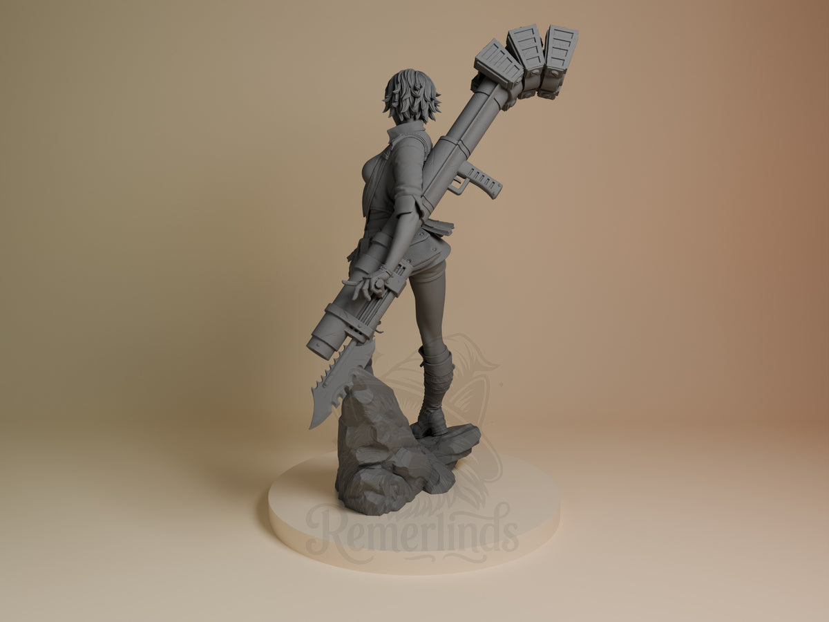 Lady from Devil May Cry resin figure by Nomnom, left side view.