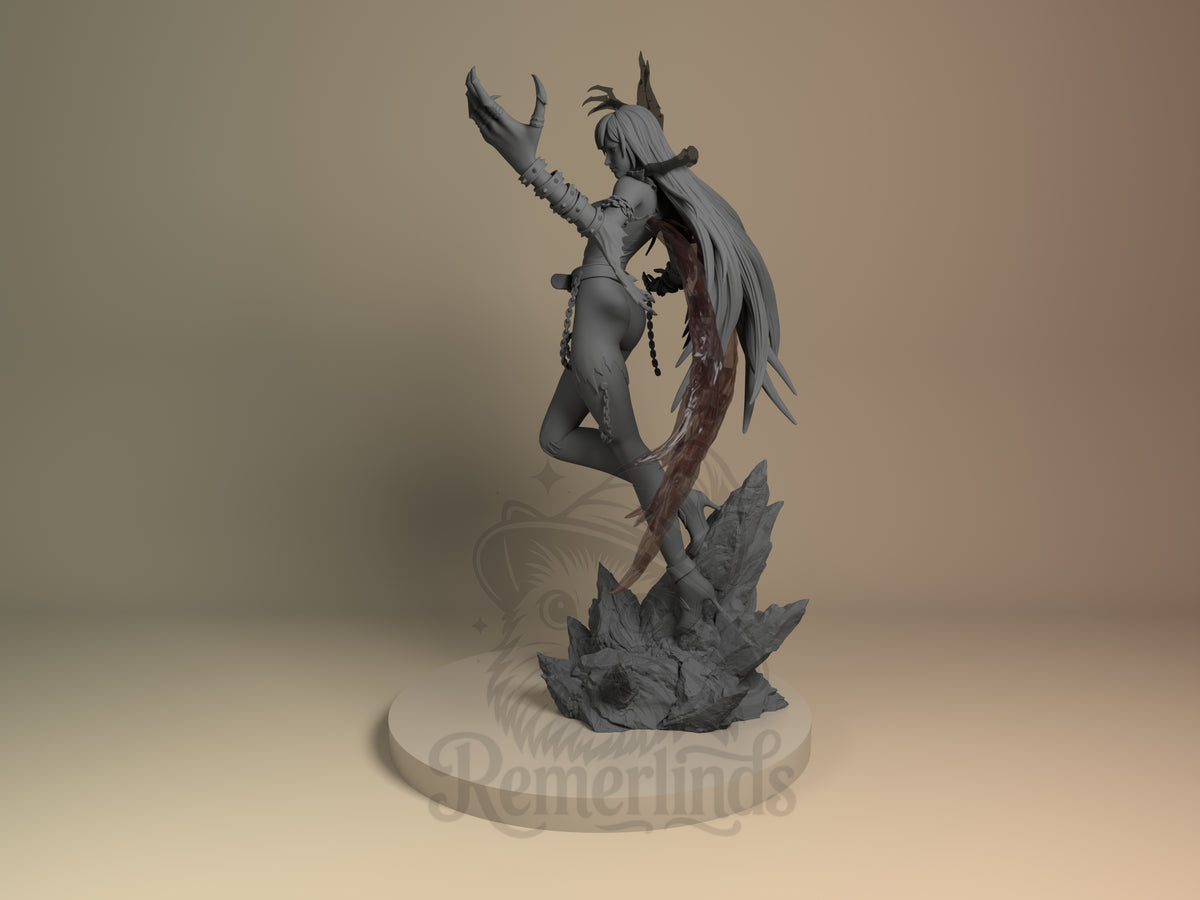Dark Bat Creature Cybermon 3D printed resin figure by Nomnom, angled view showing dimensional details.