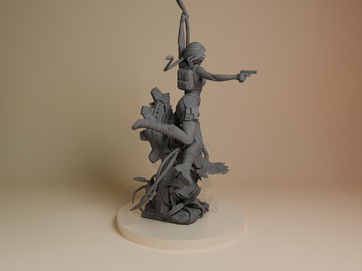 Right side angle highlighting notable pose or armor/prop feature.