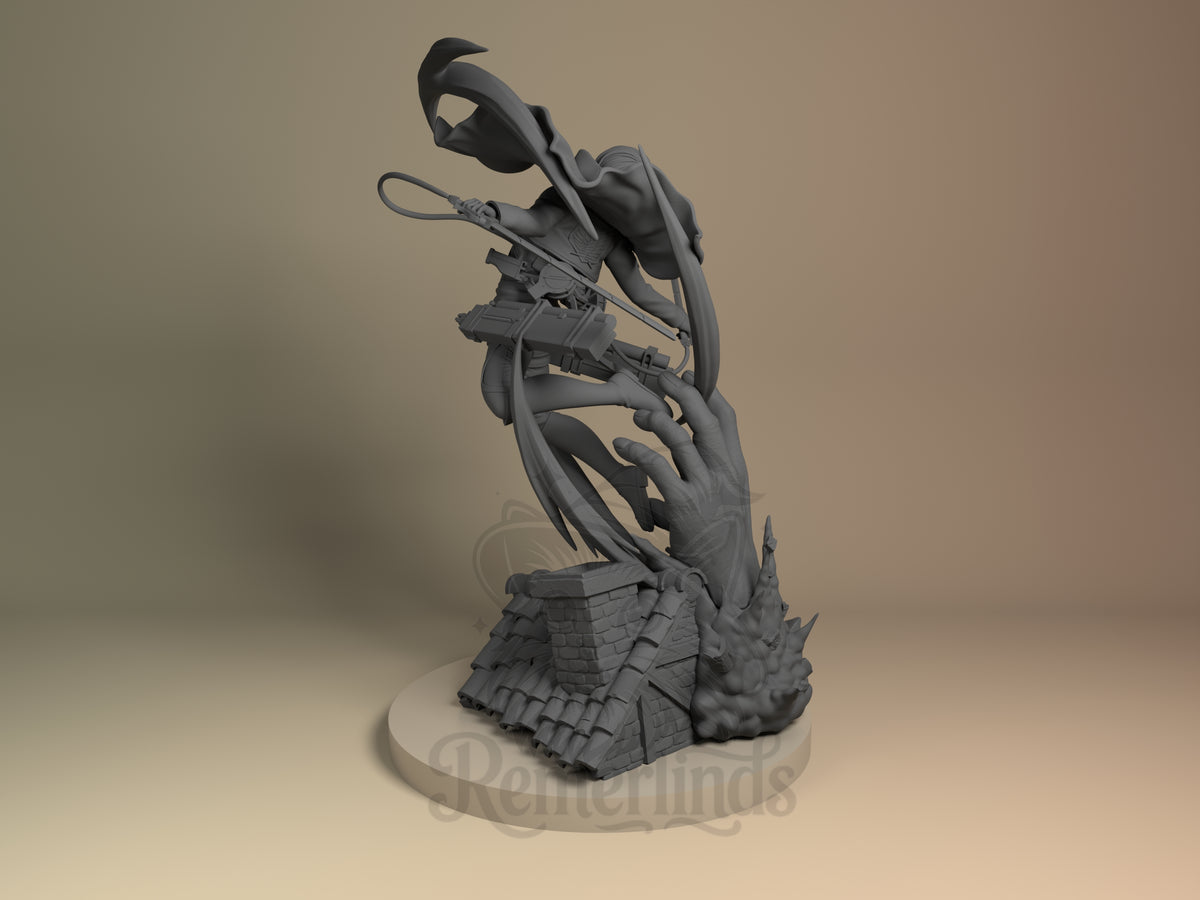 Rear view showing cloak, back armor, or base sculpt detail.