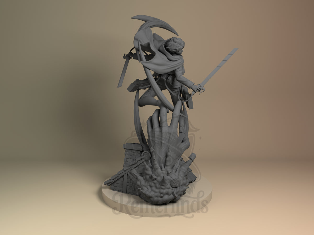 Right side angle highlighting notable pose or armor/prop feature.