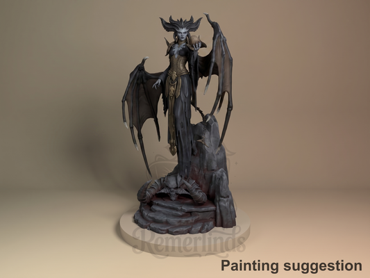 Hateborn Matron Infernal Saga IV 3D printed resin figure by Nomnom, colored view.