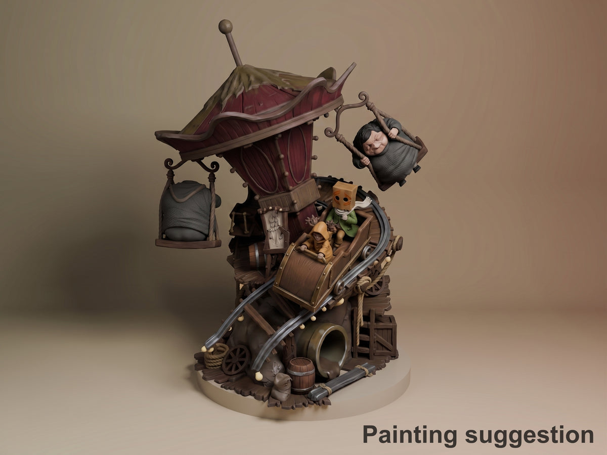 Little Nightmares Tiny Terrors 3D printed resin figure by Nomnom, colored view.