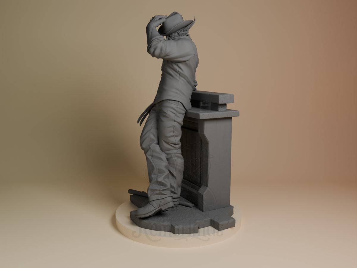 Feral Claw, Mutant Vanguard resin figure, is angled, hand raised, unpainted on sculpted base.