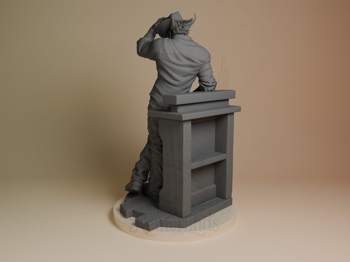 Feral Claw from Mutant Vanguard is an unpainted resin figure, rear-facing on a sculpted base.
