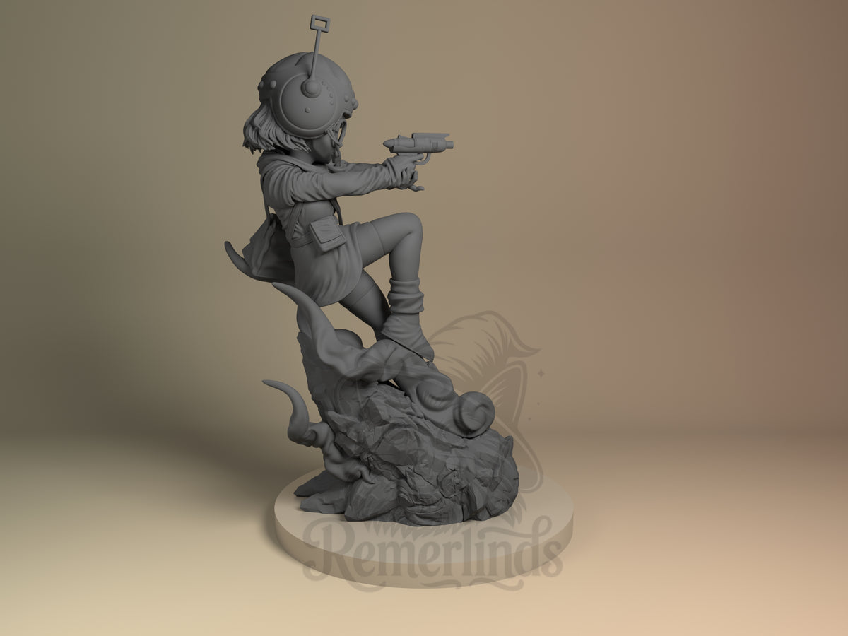 Right side angle highlighting notable pose or armor/prop feature.