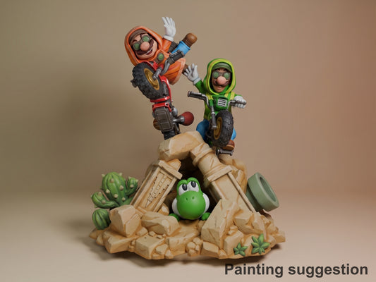 Crimson Jumper Super Mario 3D printed resin figure by Nomnom, colored view.