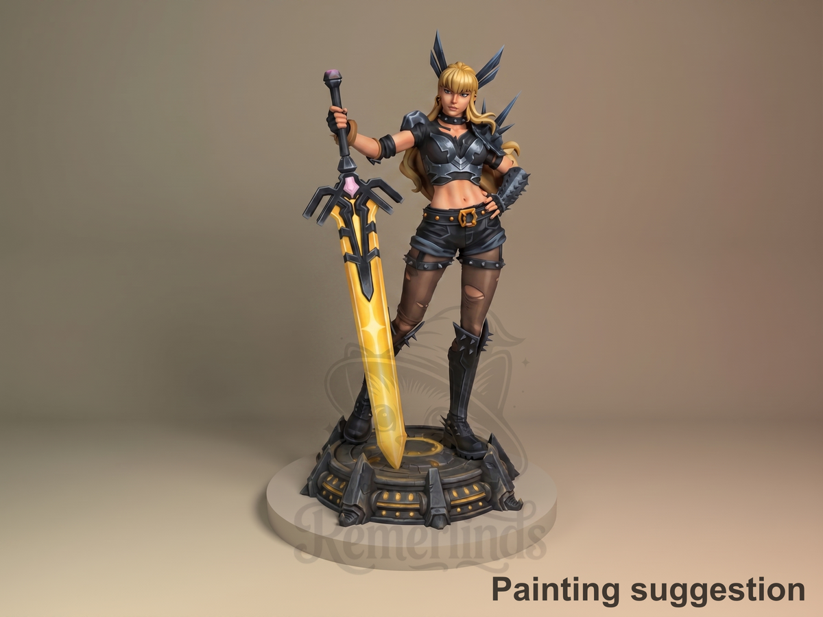 Mystic Guardian Super Rivals 3D printed resin figure by Nomnom, colored view.