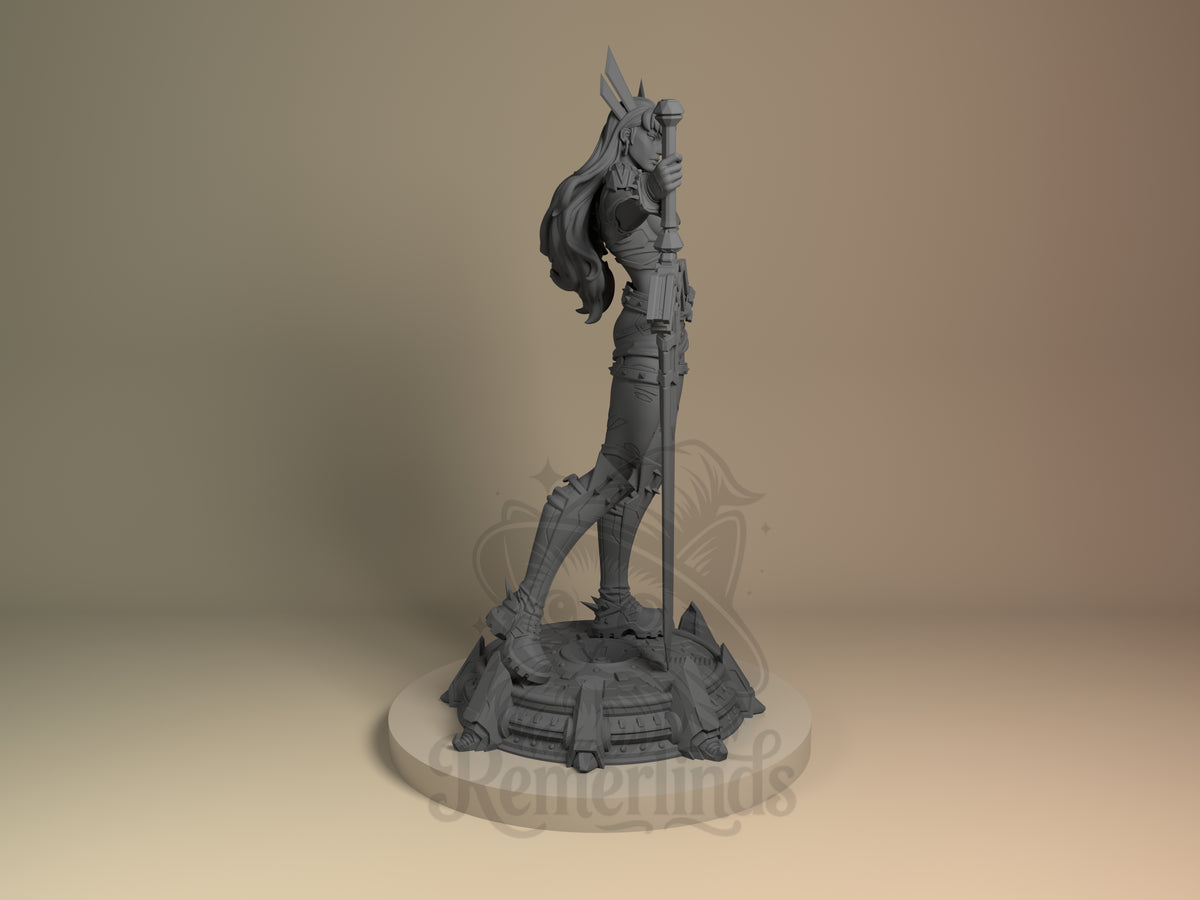Right side angle highlighting notable pose or armor/prop feature.