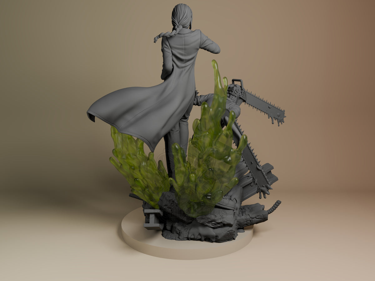Rear view showing cloak, back armor, or base sculpt detail.
