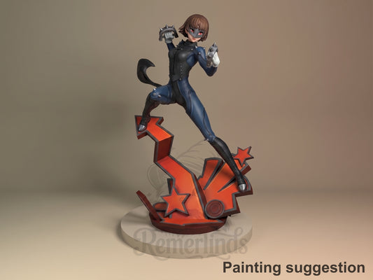 Student Council President Phantom Heist 5 3D printed resin figure by Nomnom, colored view.
