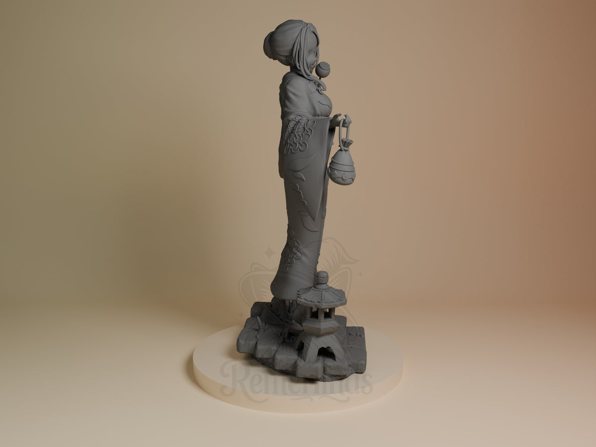Marin Kiragawa from Dress Up Darling is an unpainted resin figure shown right-side with pouch on sculpted base.