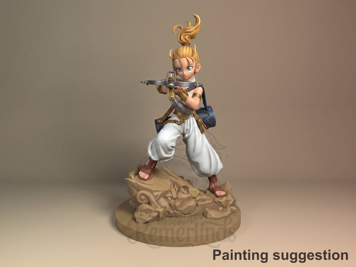 Marle Chrono Trigger 3D printed resin figure by Nomnom, colored view.