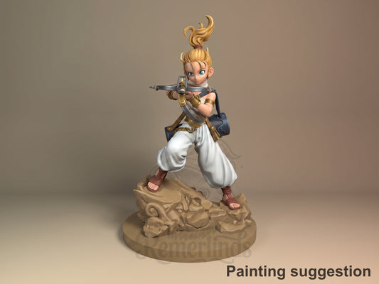 Marle Chrono Trigger 3D printed resin figure by Nomnom, colored view.