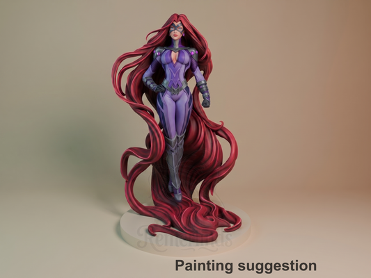 Serpent Queen Super Rivals 3D printed resin figure by CA3D Studios, colored view.