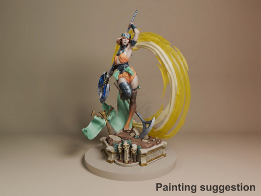Moonlit Wraith Hades 3D printed resin figure by Nomnom, colored view.