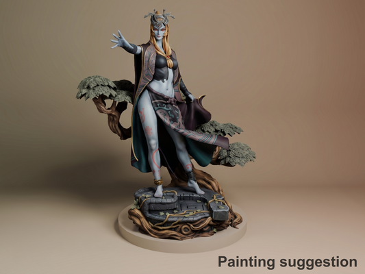 Shadow Princess Tales of Daelz 3D printed resin figure by Nomnom, colored view.
