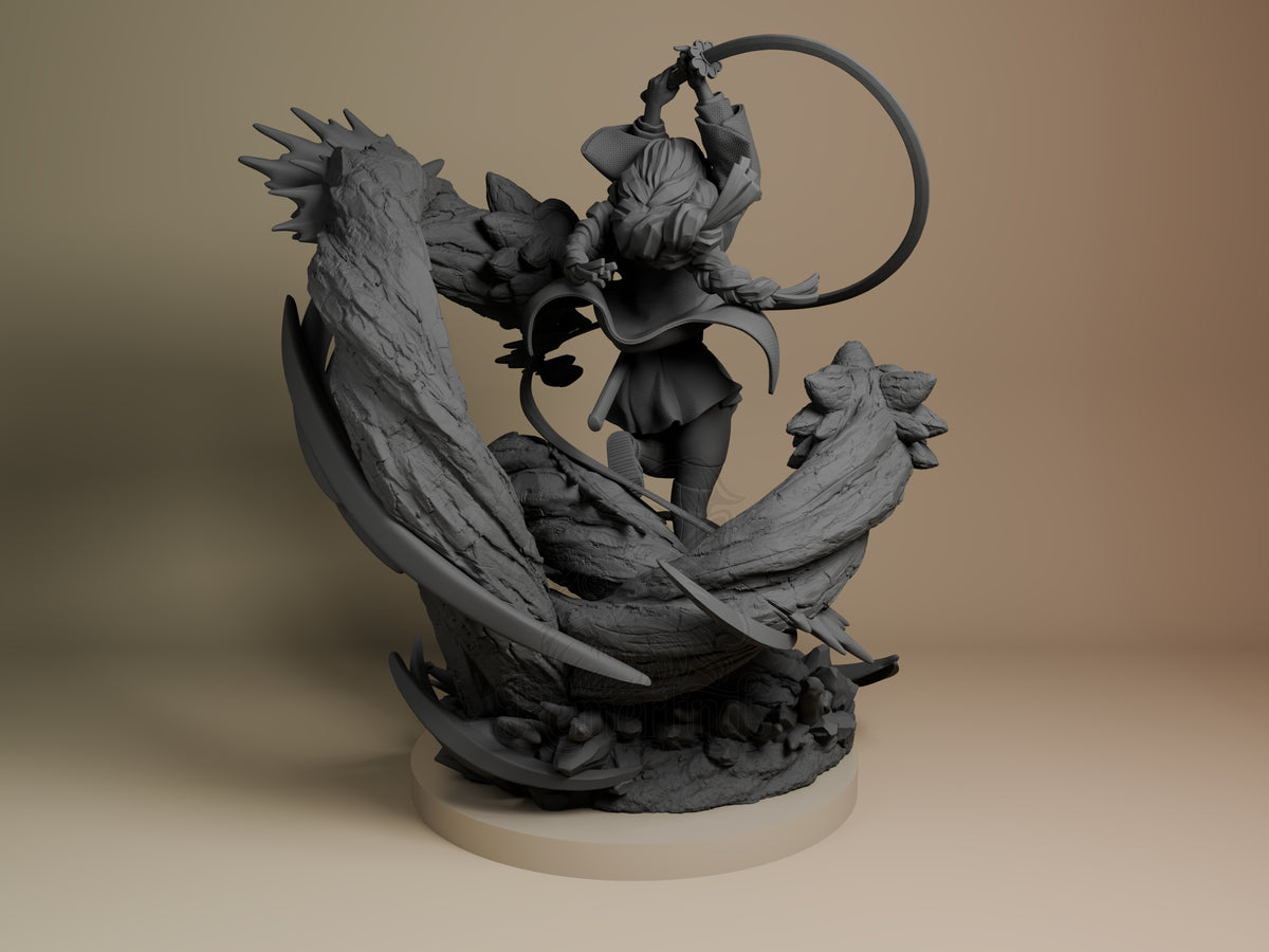 Rear view showing cloak, back armor, or base sculpt detail.