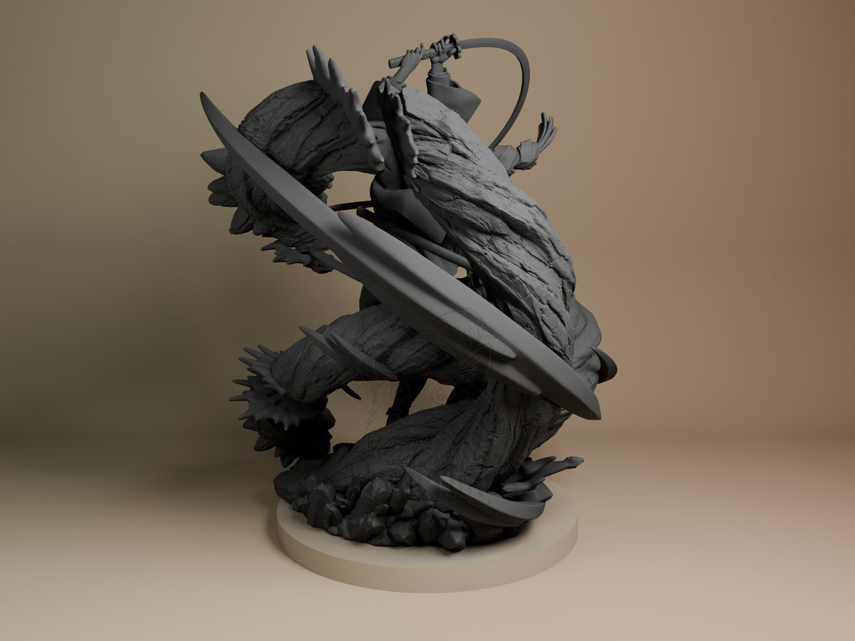 Left side angle showing gesture, weapon, or outfit detail.