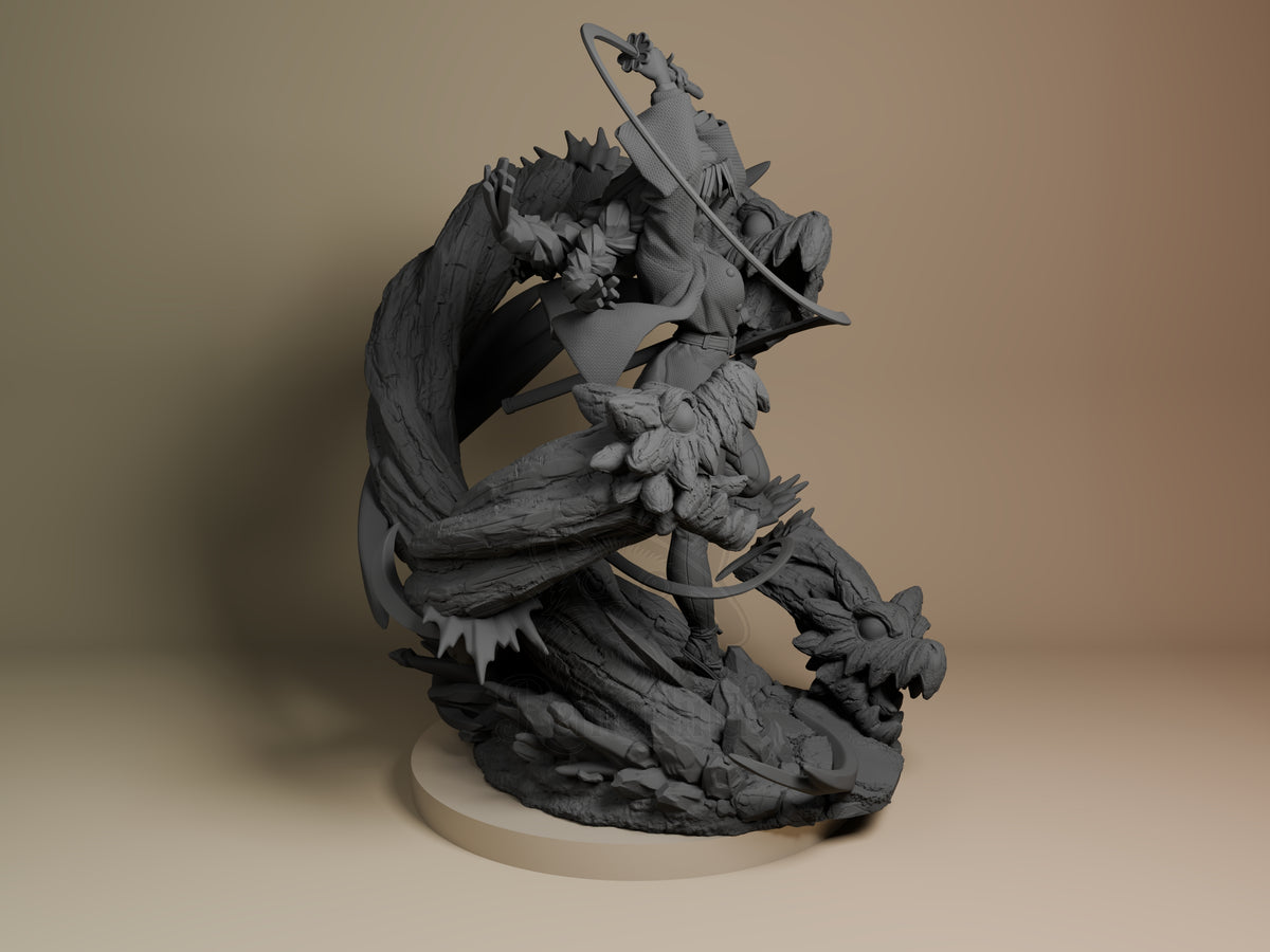 Right side angle highlighting notable pose or armor/prop feature.