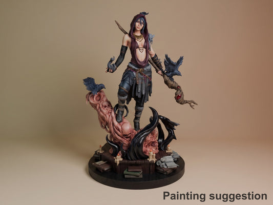 Morrigan Wyvern Era 3D printed resin figure by Nomnom, colored view.
