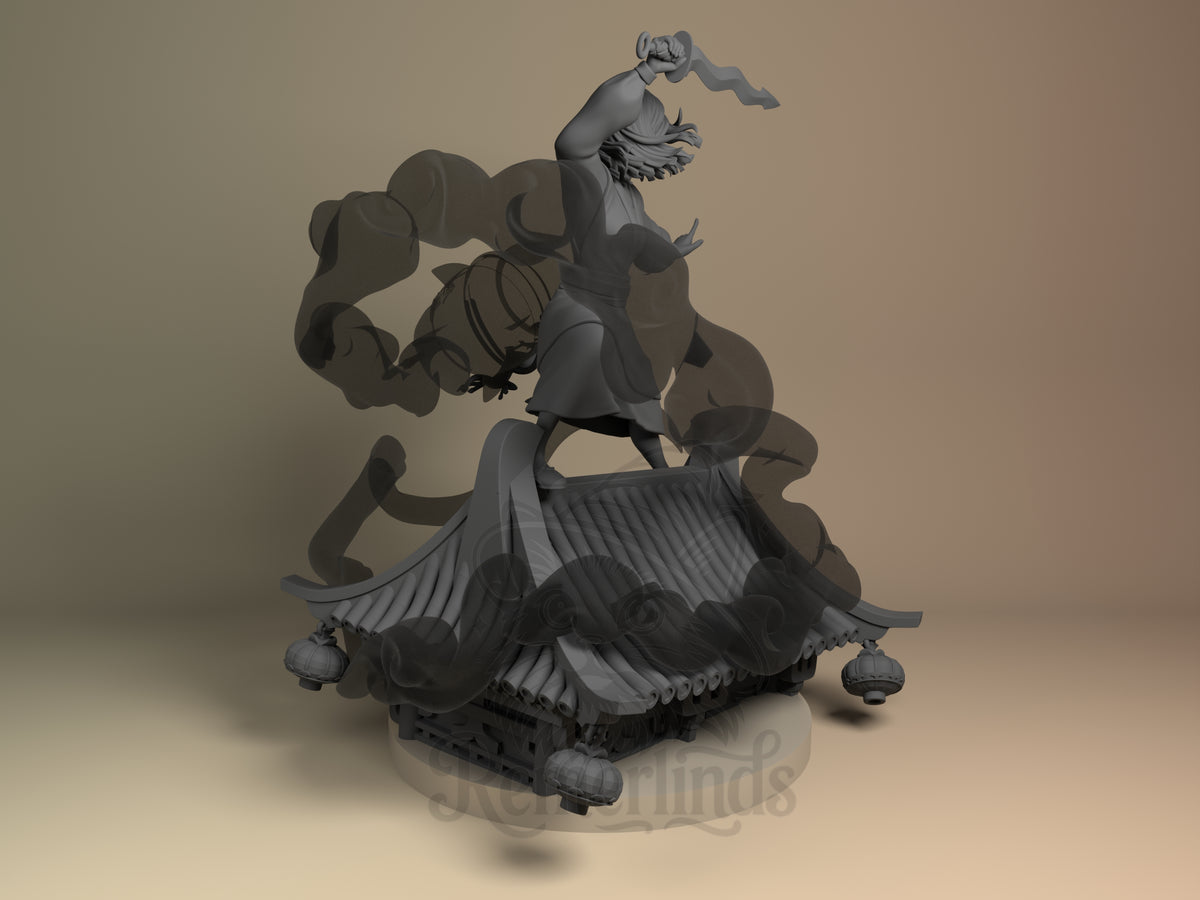 Rear view showing cloak, back armor, or base sculpt detail.