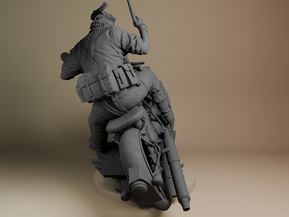 Rear view showing cloak, back armor, or base sculpt detail.