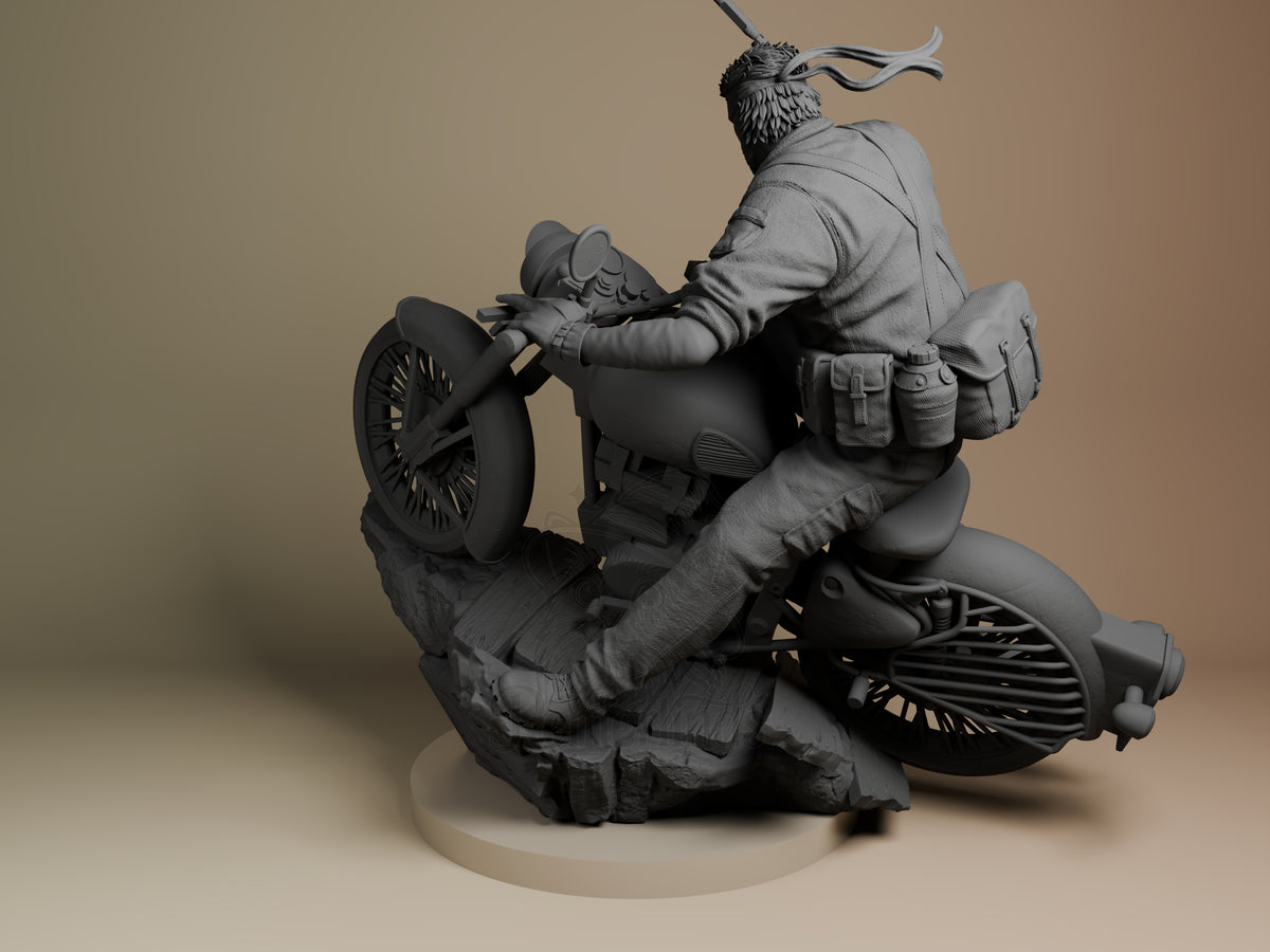Left side angle showing gesture, weapon, or outfit detail.