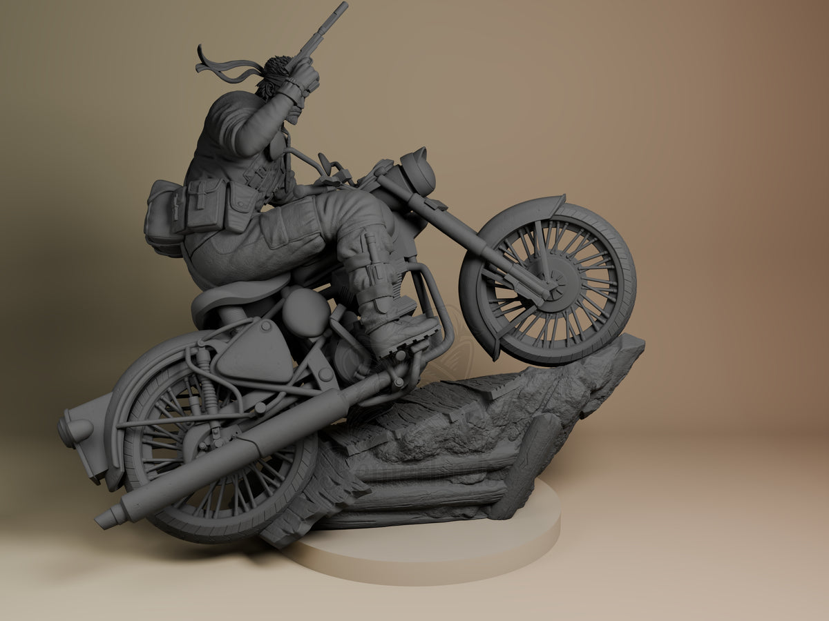 Right side angle highlighting notable pose or armor/prop feature.